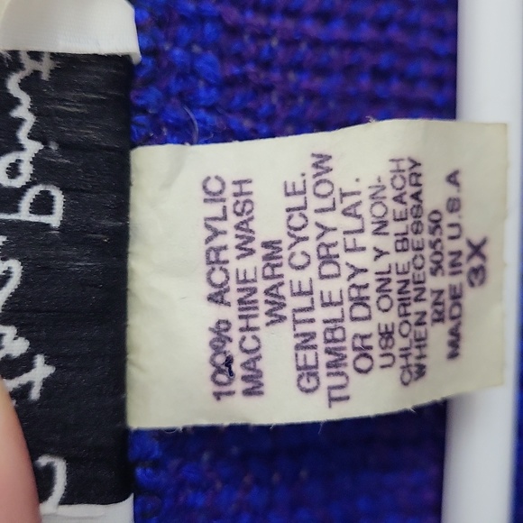 Vtg 80s 90s Colorblock Checkered Colorful Pullover Sweater Size 3X - Picture 4 of 7